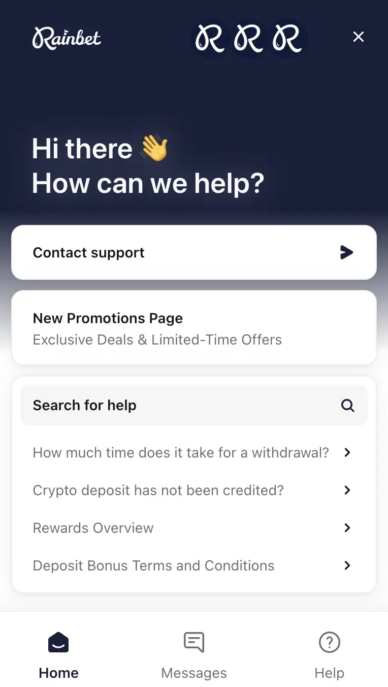 Rainbet live chat.